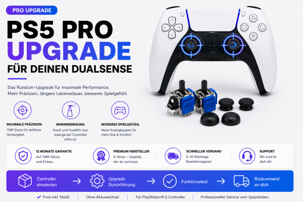 PS5 Pro Upgrade: TMR Sticks, neue Stick Caps, Innenreinigung